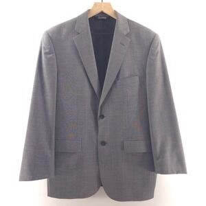 Jos. A. Bank Mens Blazer Traveler's Collection 42R Grey Tailored Fit 100% Wool